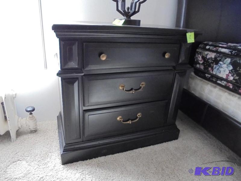 Solid wood painted black small dressernight ...