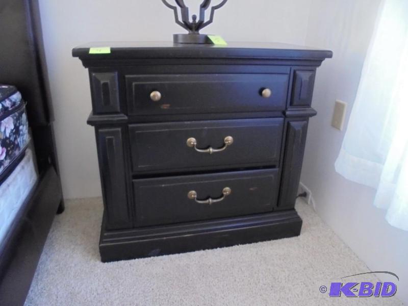 Solid wood painted black small dressernight ...