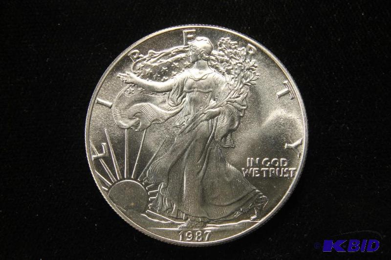1987 US Silver Eagle 1oz .999 Fine Silver GEM BU