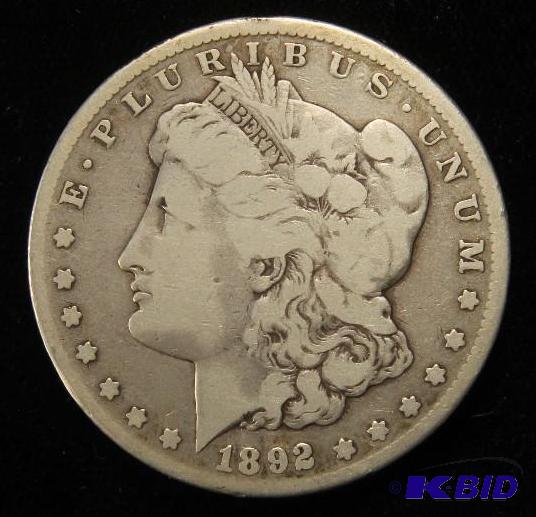 1892-CC MORGAN DOLLAR VG
