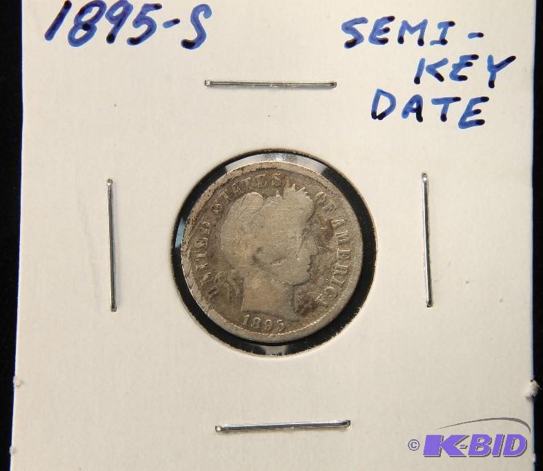 1895-S BARBER DIME - SEMI KEY DATE