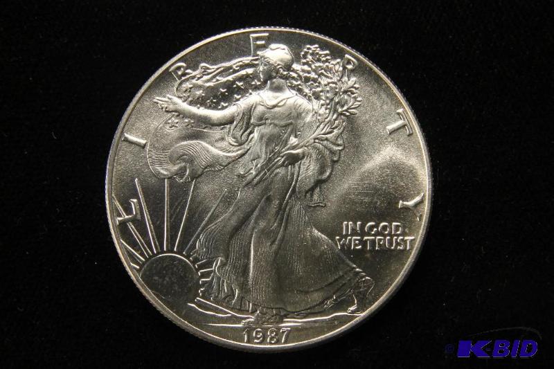 1987 US Silver Eagle 1oz .999 Fine Silver GEM BU