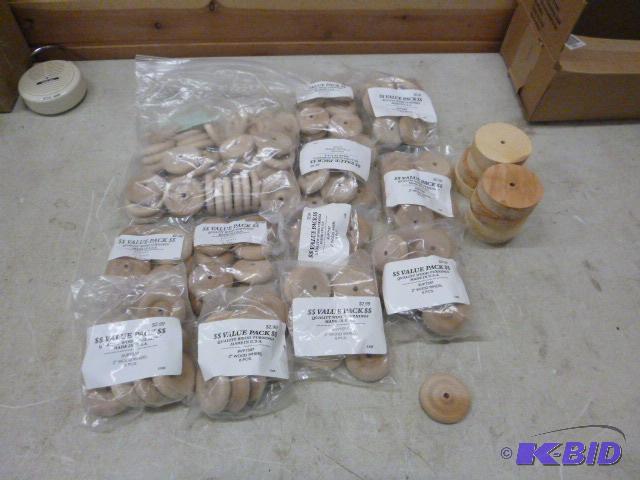 lot 87 image: Lot of Wood Wheels Mostly 2"...