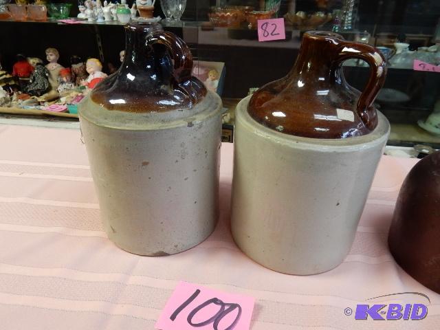lot 100 image: 2 crock Jugs