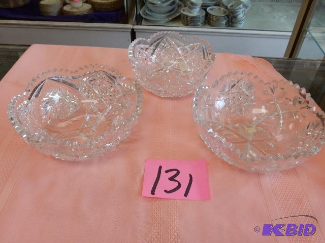lot 131 image: 3, Lead Crystal bowls