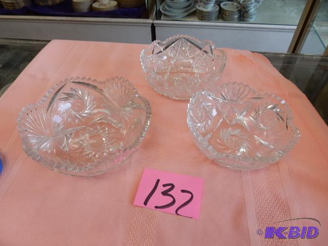 lot 132 image: 3, Lead Crystal bowls