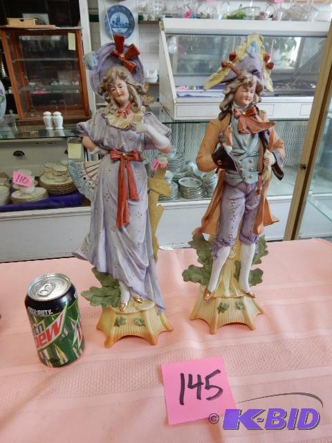 lot 145 image: Pair of BISQUE Statues,