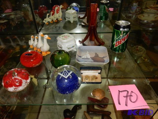 lot 170 image: Misc. Glassware.. Masonic Lodge items