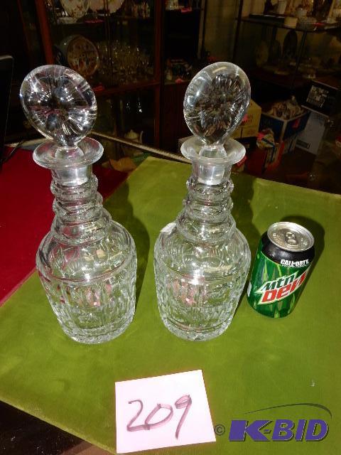 lot 209 image: 2 Crystal Liquor Decanters
