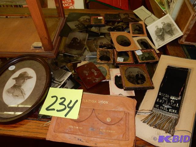 lot 234 image: Misc. Old Tin Types and Degara Type pictures