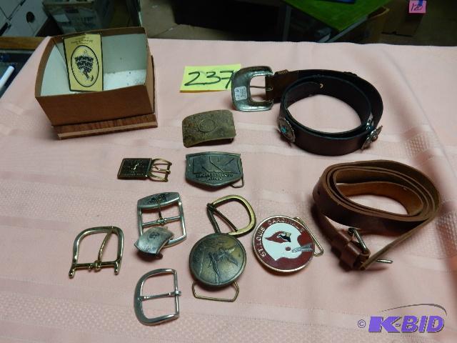 lot 237 image: Misc. Belts and Belt Buckles