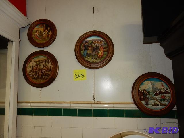 lot 243 image: 4 ANRI  Collector Plates. .Wood Carved.
