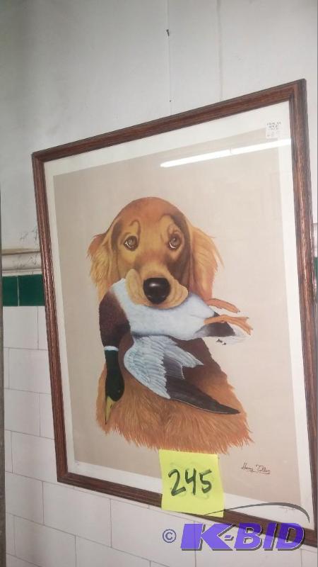 lot 245 image: Golden Retriever with Duck in mouth