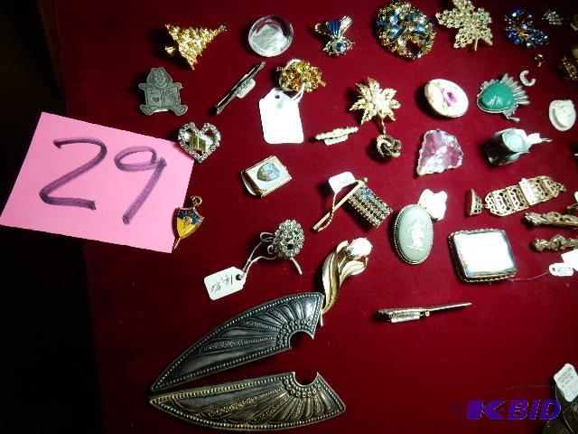lot 29 image: Pins and broaches  as pictured