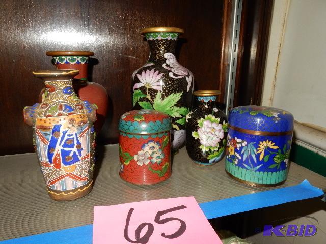 lot 65 image: Cloisinet Vases and containers