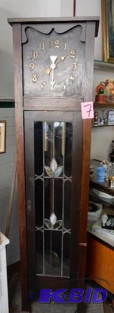 lot 7 image: Arts and Crafts type of GRANDFATHER Clock
