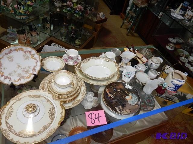 lot 84 image: Misc. Glass items as pictured. Partial China Set.  Noritake, Gainford