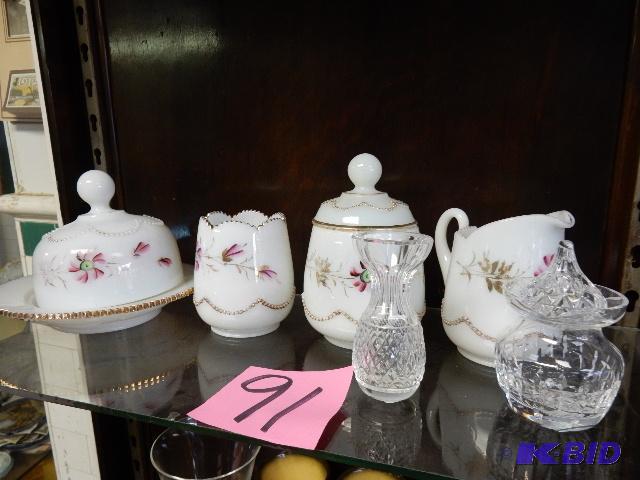 lot 91 image: White Custard Glass