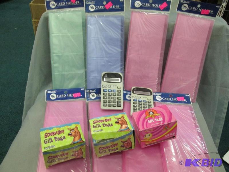 card holders, gift tags, calculater...