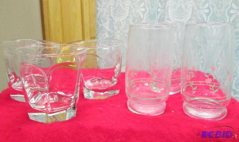 Qty 6 different style and sizes of drinking g...
