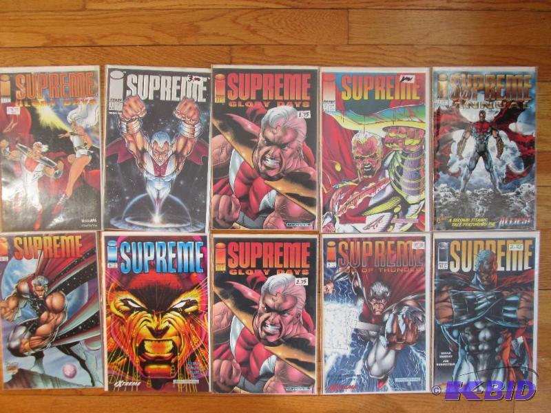 Lot of 10 Supreme comic books, all in plastic...