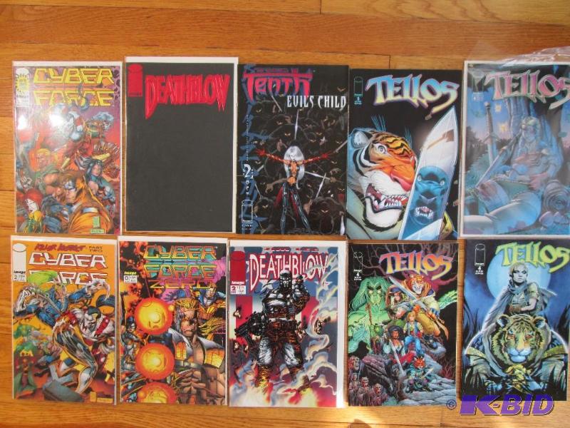 Lot of 10 comic books featuring Tellos, Cyber...