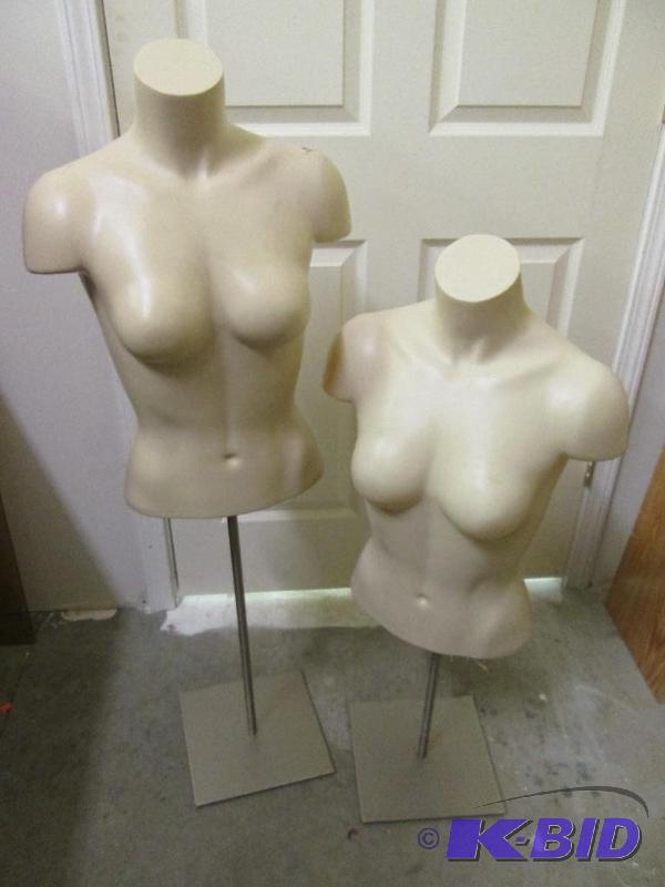 Lot of 2 solid body female mannequins on nice...