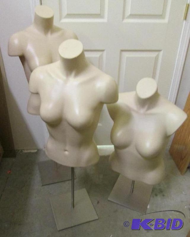 Lot of 3 solid body female mannequins on nice...