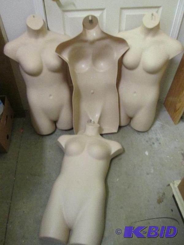 Lot of 4 female mannequin front shells, 2 hav...