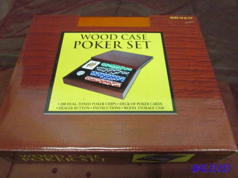 New wood case poker set...