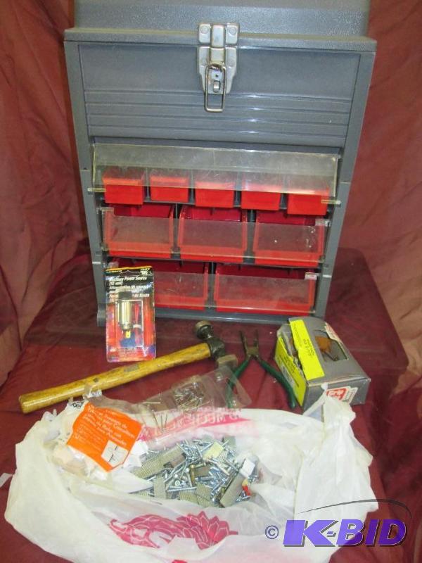 Toolbox with parts organizer drawers, plus a ...
