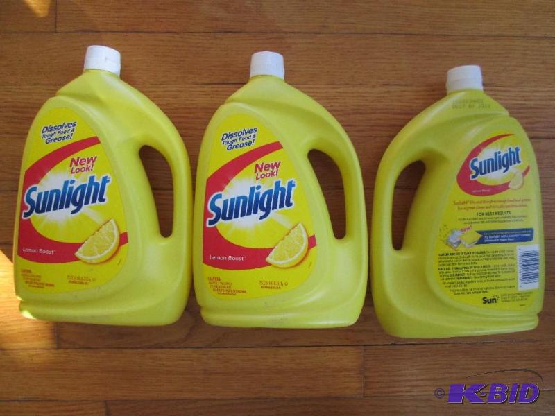 lot 18 image: Lot of 3 Sunlight dish washer detergent lemon...