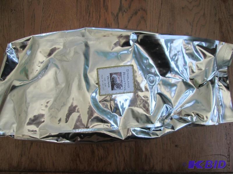 lot 73 image: 5 Pound bag of whole bean fresh roasted coffe...