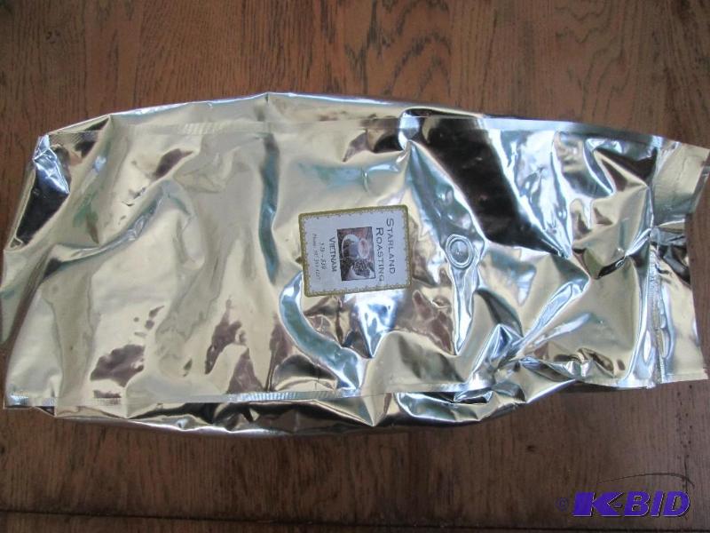 lot 74 image: 5 Pound bag of whole bean fresh roasted coffe...