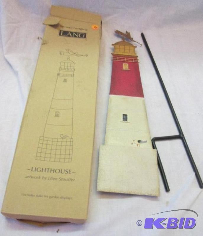 tin wall hanging LANG lighthouse artwork by E...