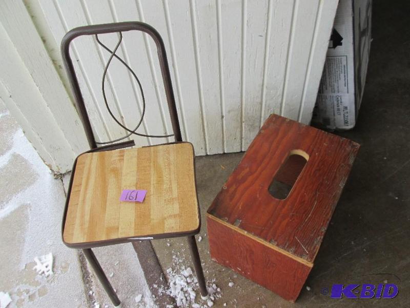 foot stool and metal frame kids chair...