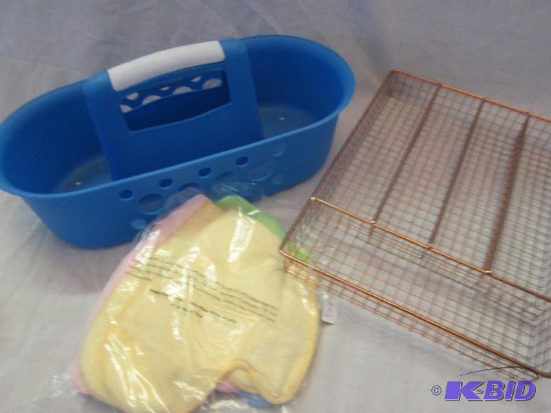 mixed lot of bathroom divider, toy holder, an...