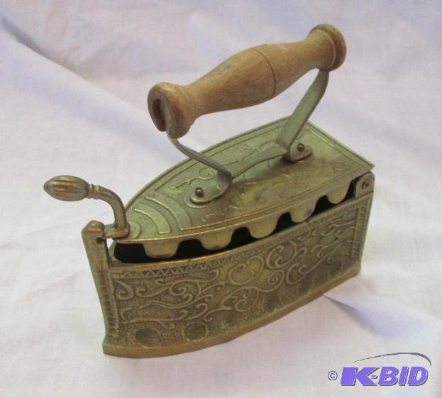 vintage gold color metal iron press holder wi...
