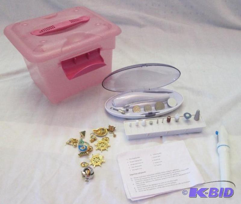 manicure and pedicure set and errings...