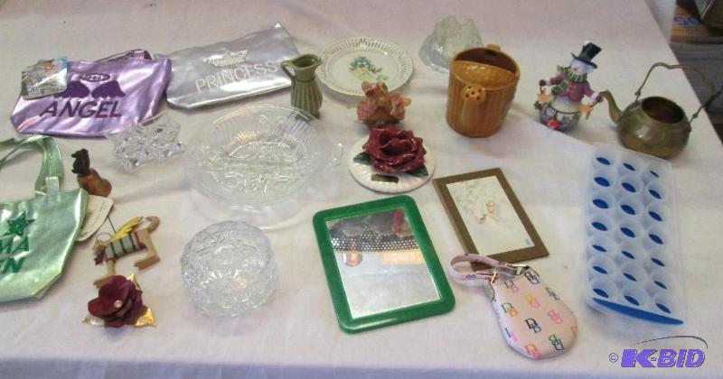mixed lot of toys, purses, collectables, cand...