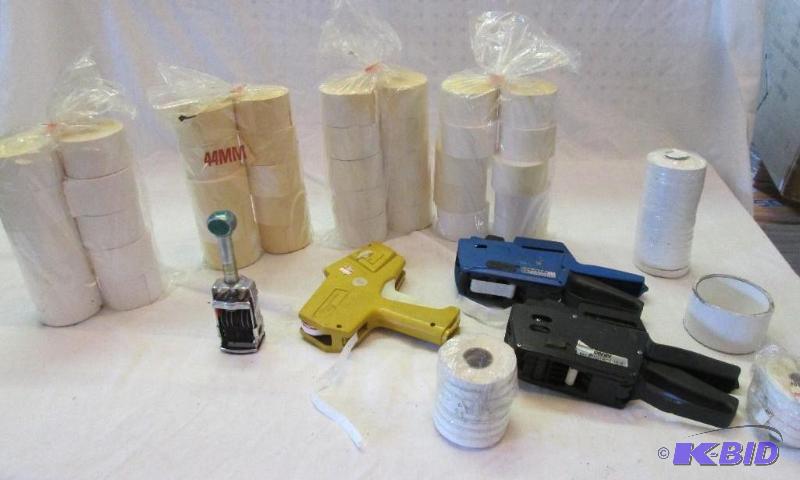 mixed lot of office supplies, price guns, 44 ...