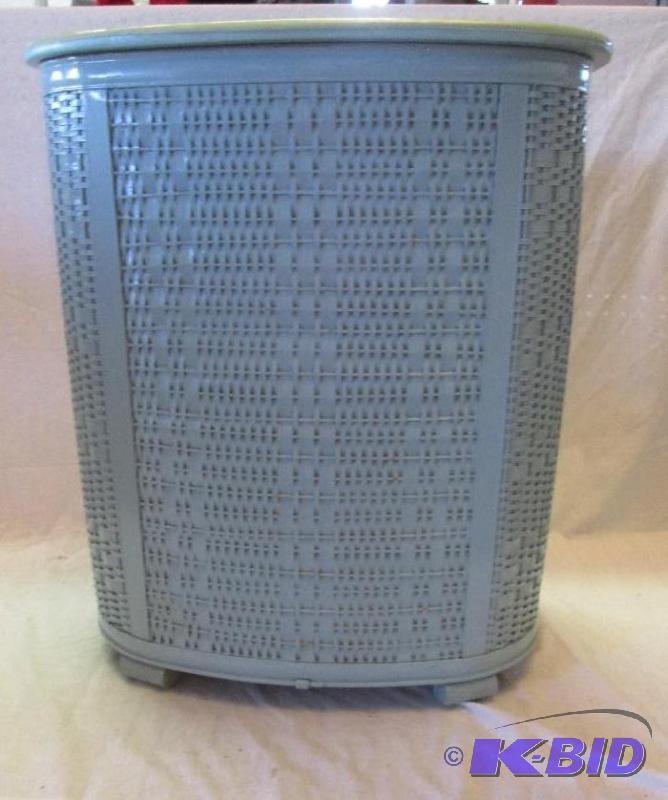 blue laundry basket...