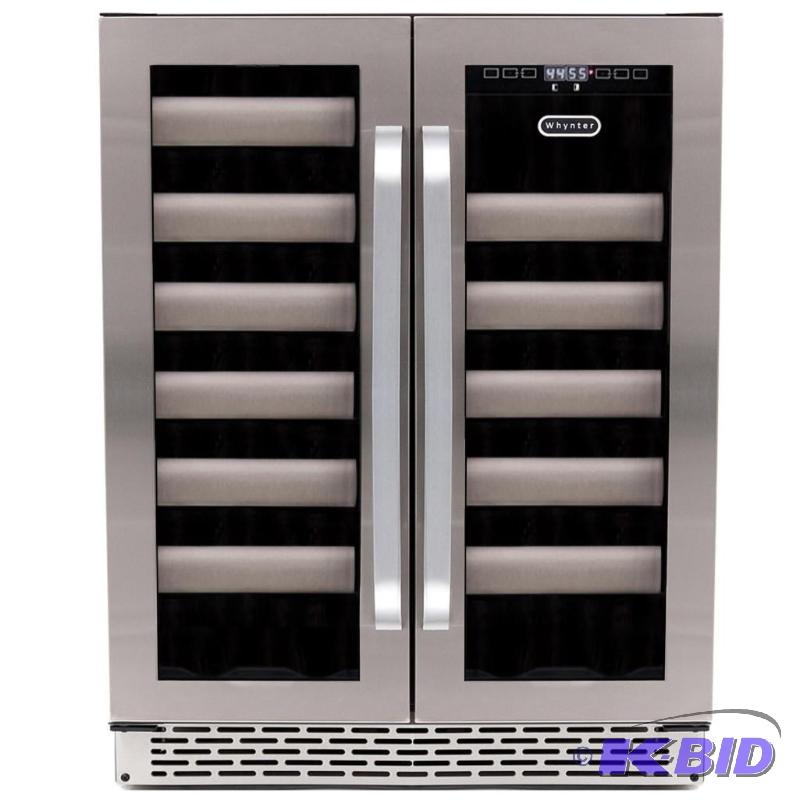 lot 1 image: Whynter BWR-401DS Elite 40-Bottle Seamless Stainless Steel Door Dual Zone Built-in Wine Refrigerator