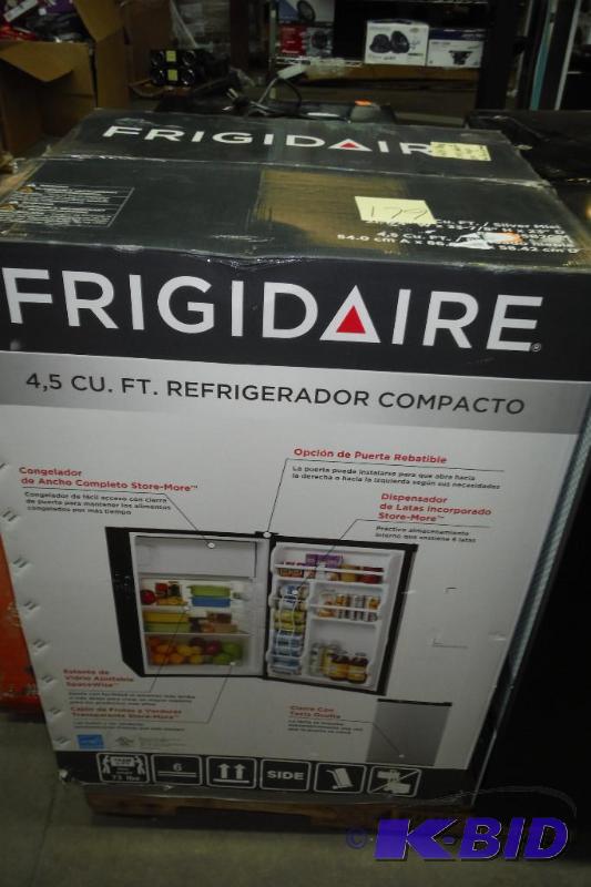 lot 179 image: Frigidaire Compact Refrigerator with 4.5 cu. ft. Capacity, in Silver Mist