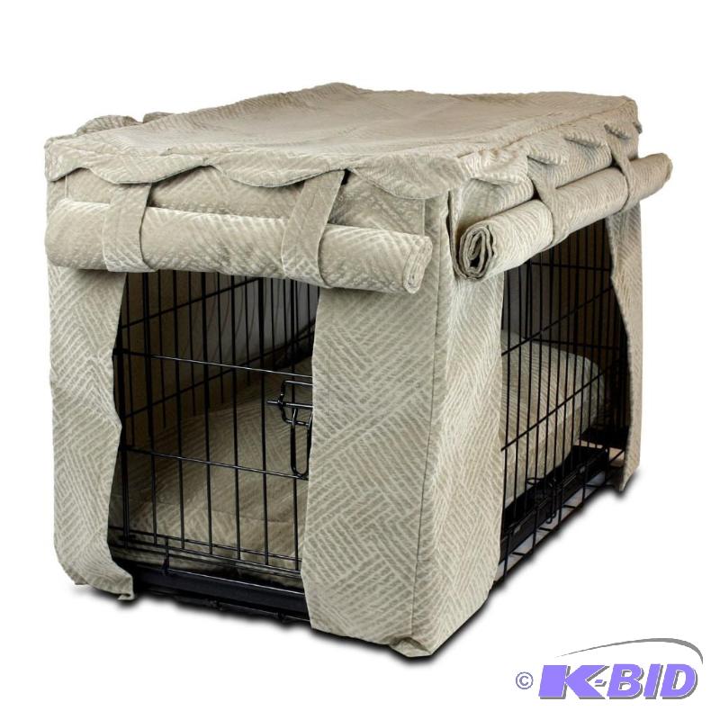lot 36 image: Snoozer Cabana Pet Crate Cover with Pillow Dog Bed, Small, Bronson Linen