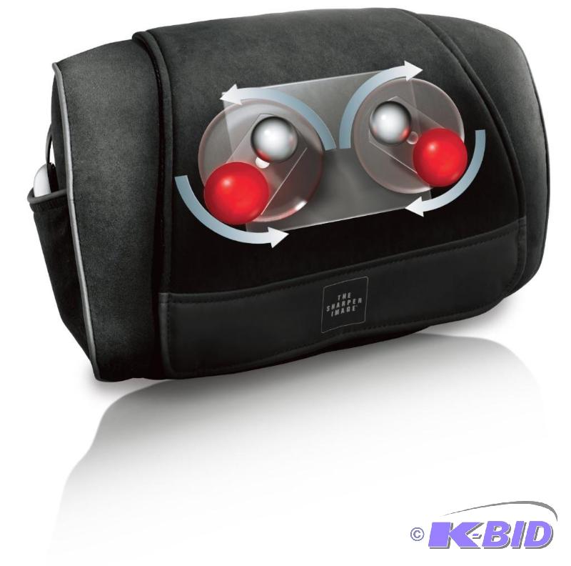 lot 42 image: The Sharper Image MSG-P110 Neck, Back and Shoulders Shiatsu Massager Pillow, Black