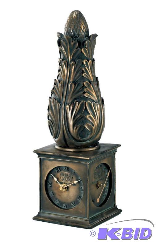 lot 80 image: Hen-Feathers 11215HCTB 15-Inch High by 5-14-Inch Wide by 5-14-Inch Deep Finial Clock and Thermometer