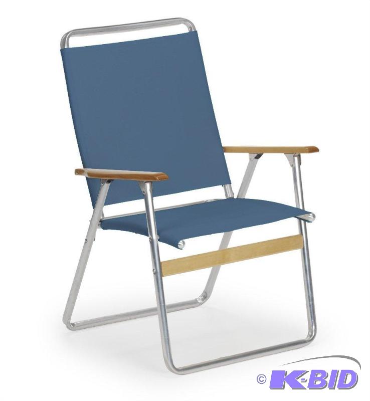 lot 85 image: Telescope Casual Original Highback Folding Beach Arm Chair, Navy
