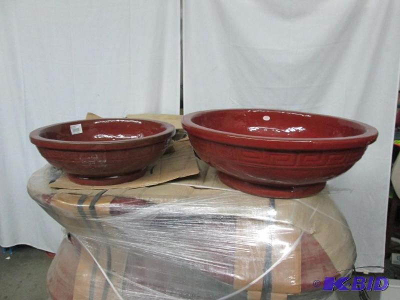 lot 1 image: Pallet of 16 Sets of Glazed Wide Rim Bowls