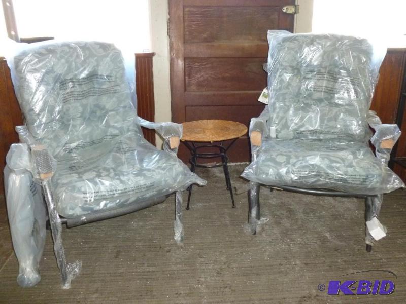 lot 2 image: Mainstays three piece patio set that includes...